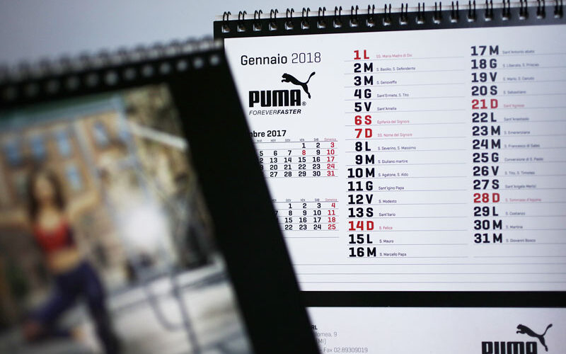 Puma calendario - Case study Sercom - gadget personalizzati e gift aziendali
