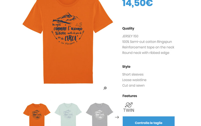 Via Francigena Store - Sercom - T-shirt Sercom gadget personalizzati