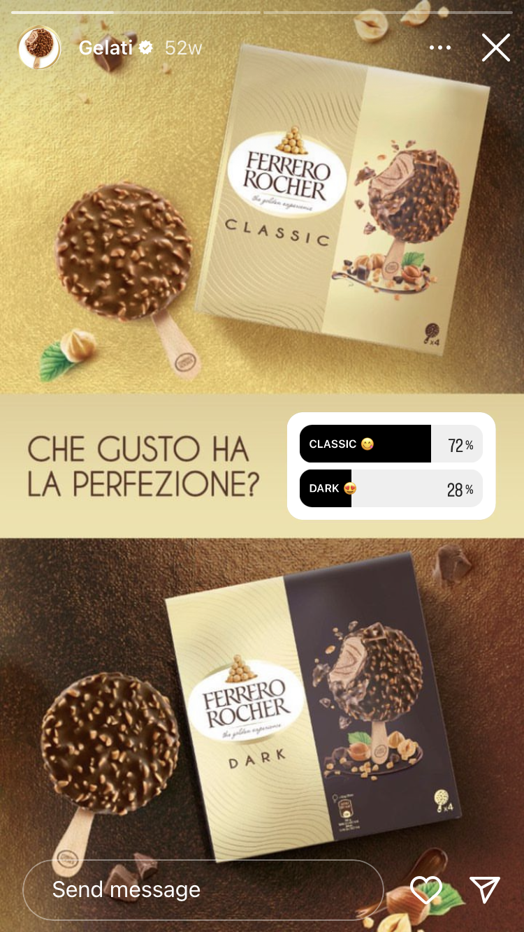 Esempio Instagram Highlight Ferrero Rocher