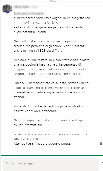 LinkedIn - messaggi diretti annunci